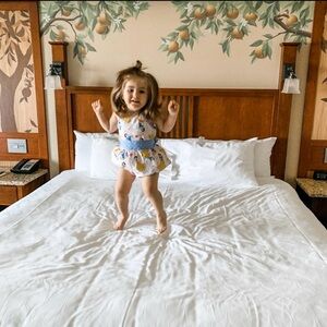 Blue and White Jumpsuit with Playful Design